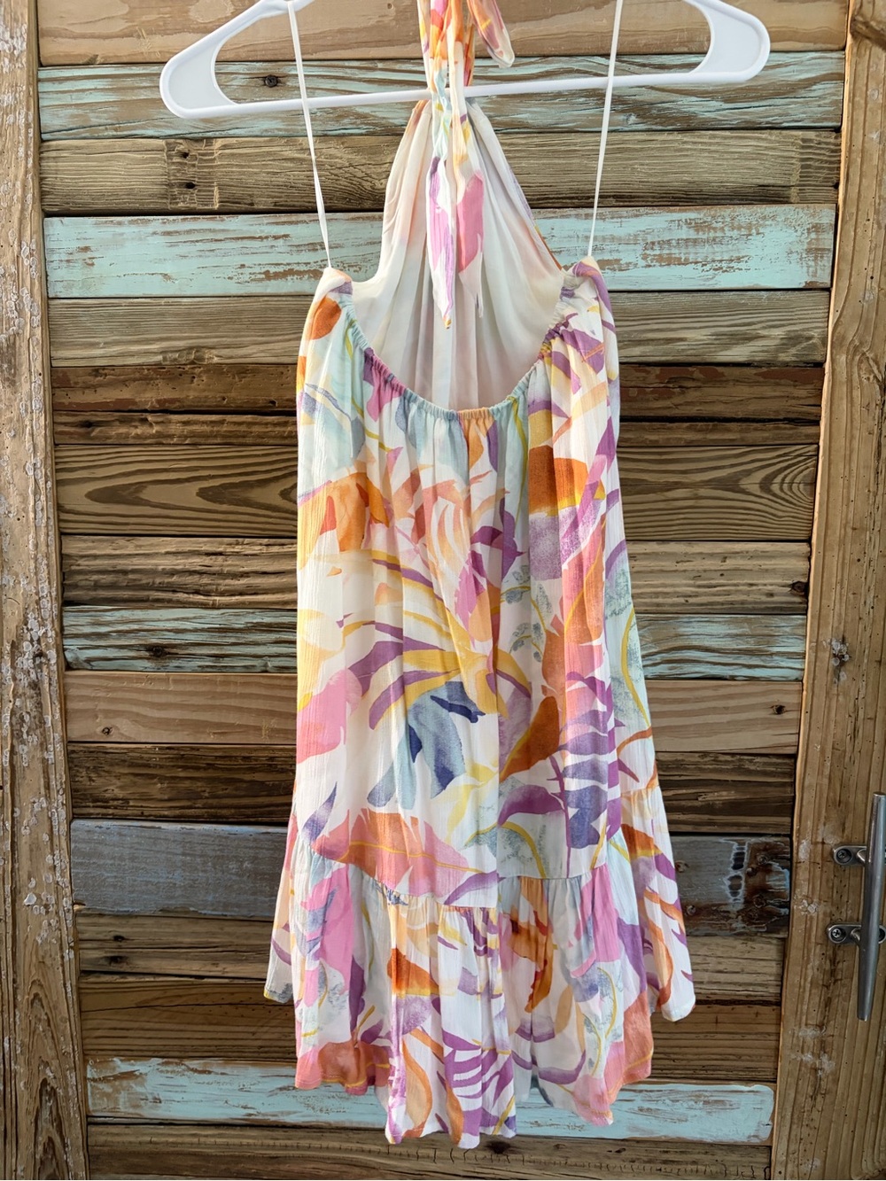 Z Supply Resort Breezy Floral Mini Dress XS Halter Watercolor Vacation - Picture 3 of 5